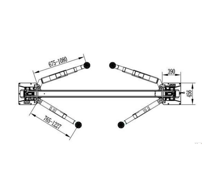 Katool KT-AS110D 11,000 lb Two-Post Asymmetrical Vehicle Lift with Single-Point Lock Release
