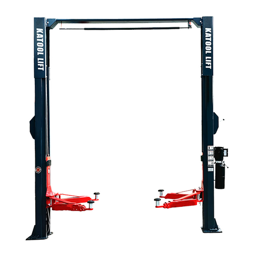 Katool KT-AS110D 11,000 lb Two-Post Asymmetrical Vehicle Lift with Single-Point Lock Release