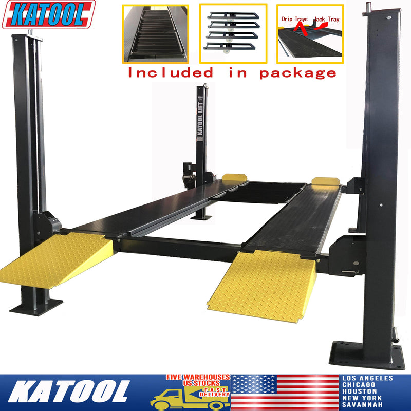 Katool KT-4H850 8,500 lb Heavy-Duty 4-Post Car Lift with Caster Kit