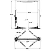 NTO-13A 13,000 lb Two Post Auto Lift