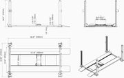 Katool KT-4H850 8,500 lb Heavy-Duty 4-Post Car Lift with Caster Kit