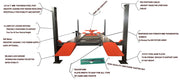 Katool KT-4H110 11,000lbs Four Post Lift