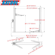 Katool KT-H100 Two Post Lift 10,000lbs Capacity